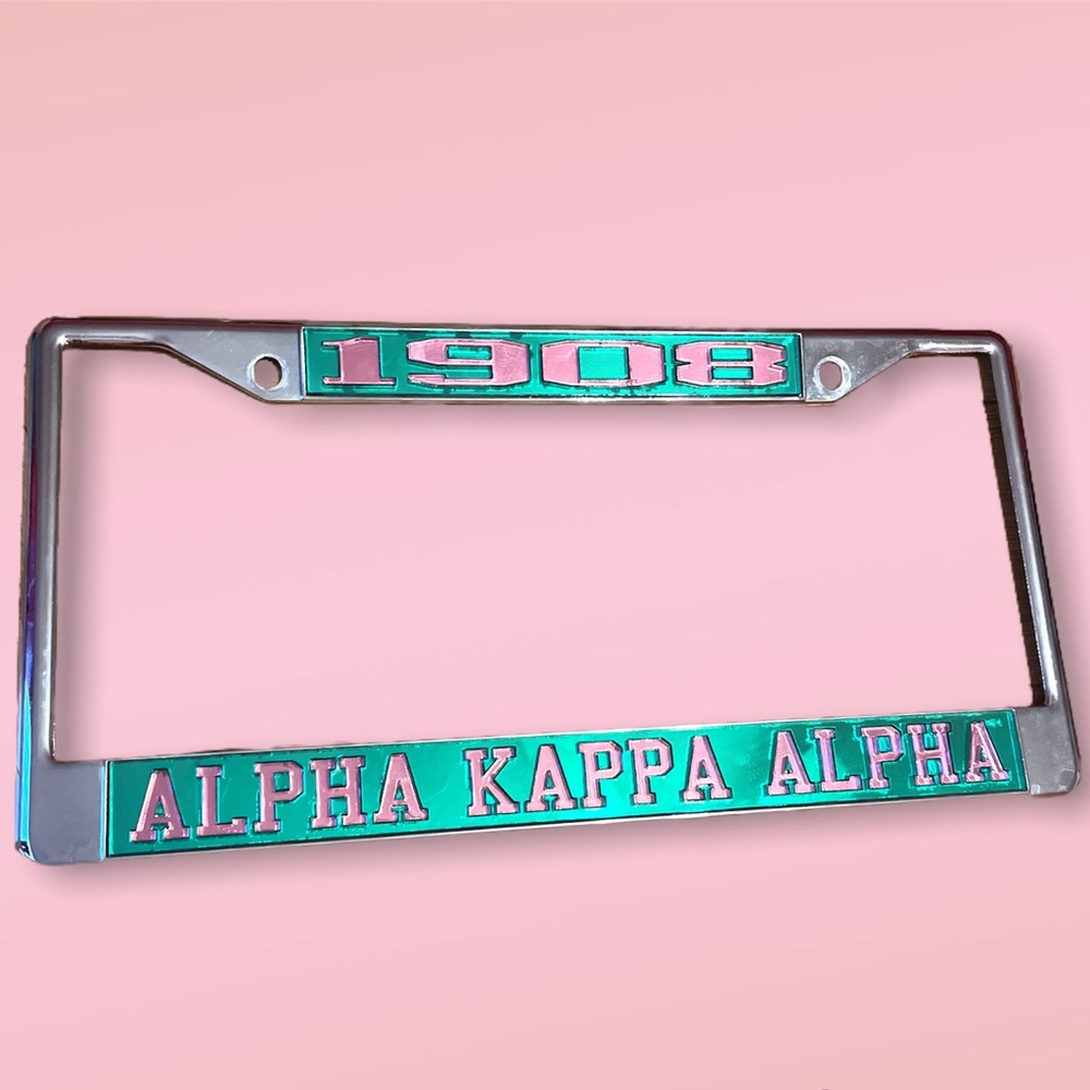 Alpha Kappa Alpha 1908 Acrylic Car License Plate Frame